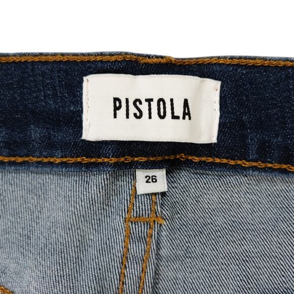 Pistola Aline High Rise Skinny Ankle Jeans Leather Piping Dark Wash NWT 26x27 - Picture 7 of 11